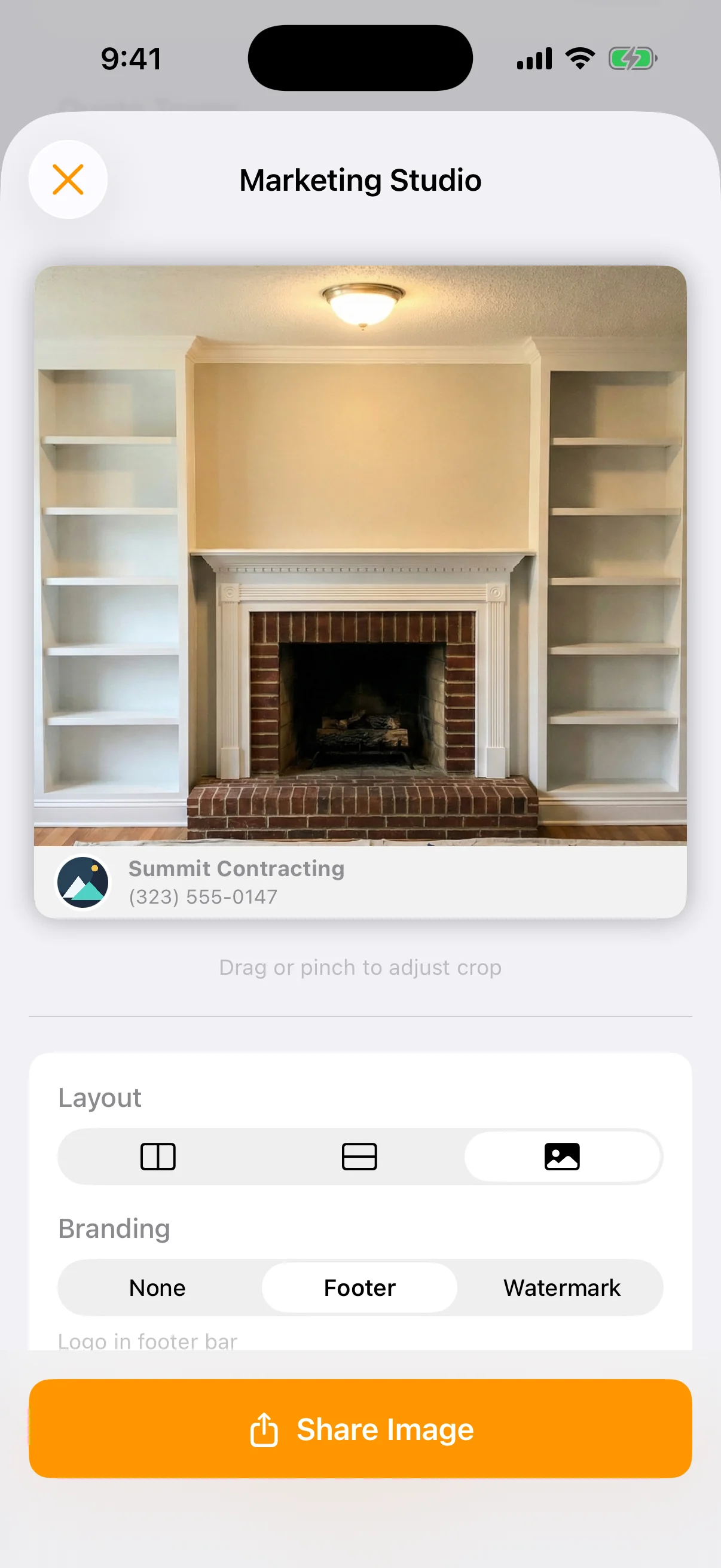 Any-Photo Collages + Single Photo Mode: Build collages from any photos or create branded standalone images. Choose horizontal, vertical, or single-photo layouts.